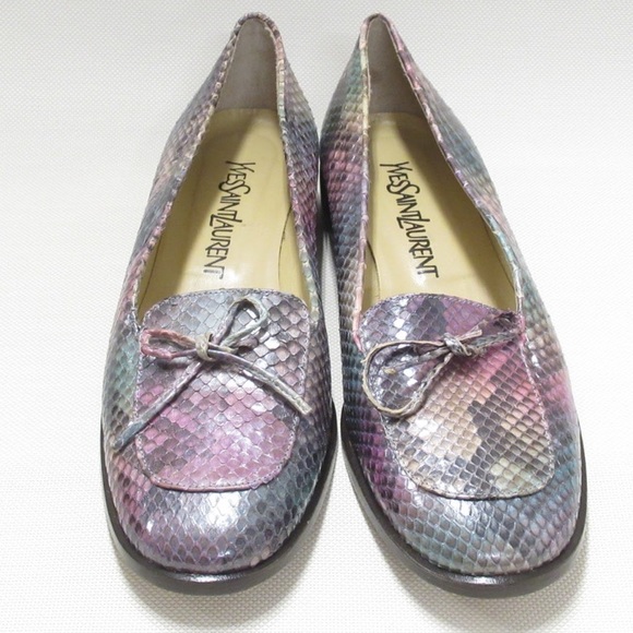 SAINT LAURENT PARIS size 7.5 NARROW python loafers - Picture 8 of 8